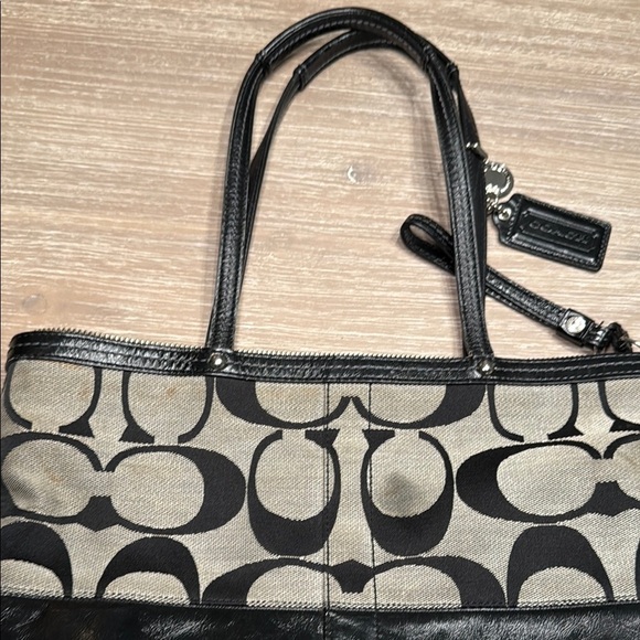 Coach Black and Gray Signature Tote Bag - Picture 6 of 8